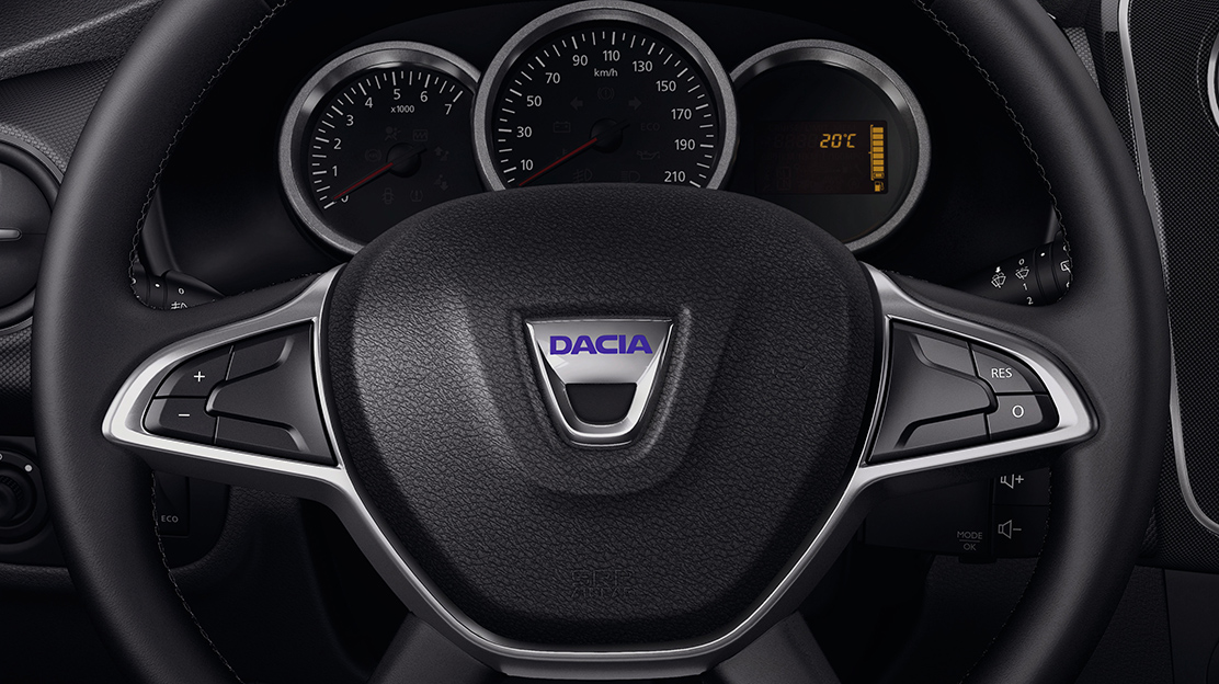 Volante em couro - implica Regulador/limitador de velocidade