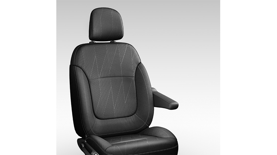 Banco do passageiro individual c/regulação em altura e apoio de braço (Lotação reduzida em 1 lugar)