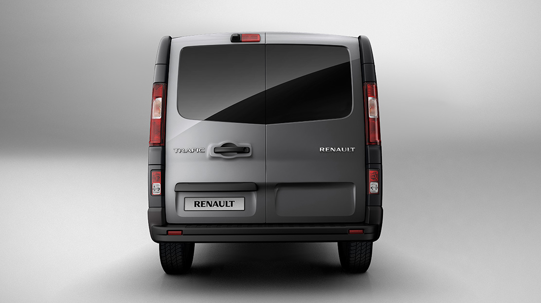 Portas traseiras vidradas com abertura a 180º